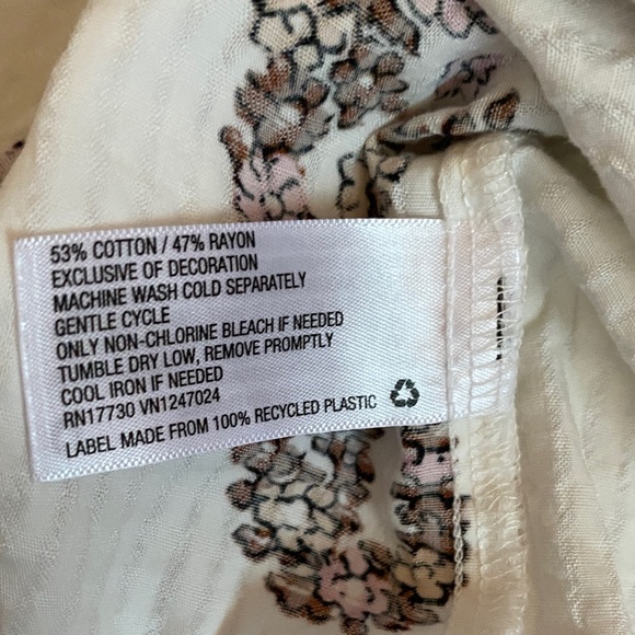 KNOX ROSE  White and Brown Embroidered Blouse - Picture 8 of 8